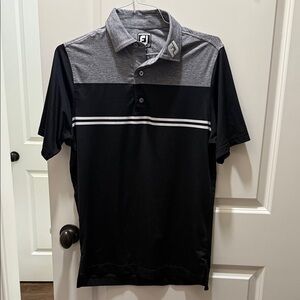 FootJoy Men's Polo Shirt in Black and Gray Size Small Athletic Fit NWOT